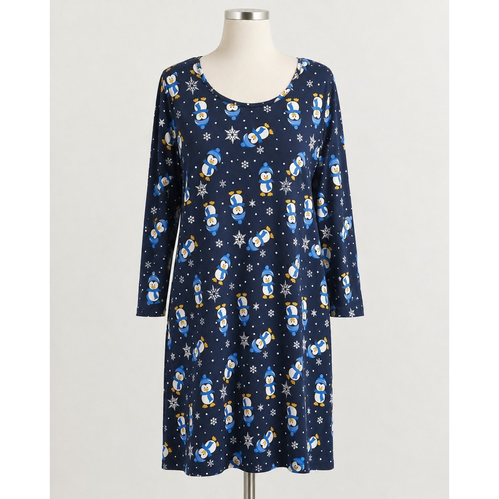 POOF New York Dress Merry Christmas Penguin Snowflake Dress Size L